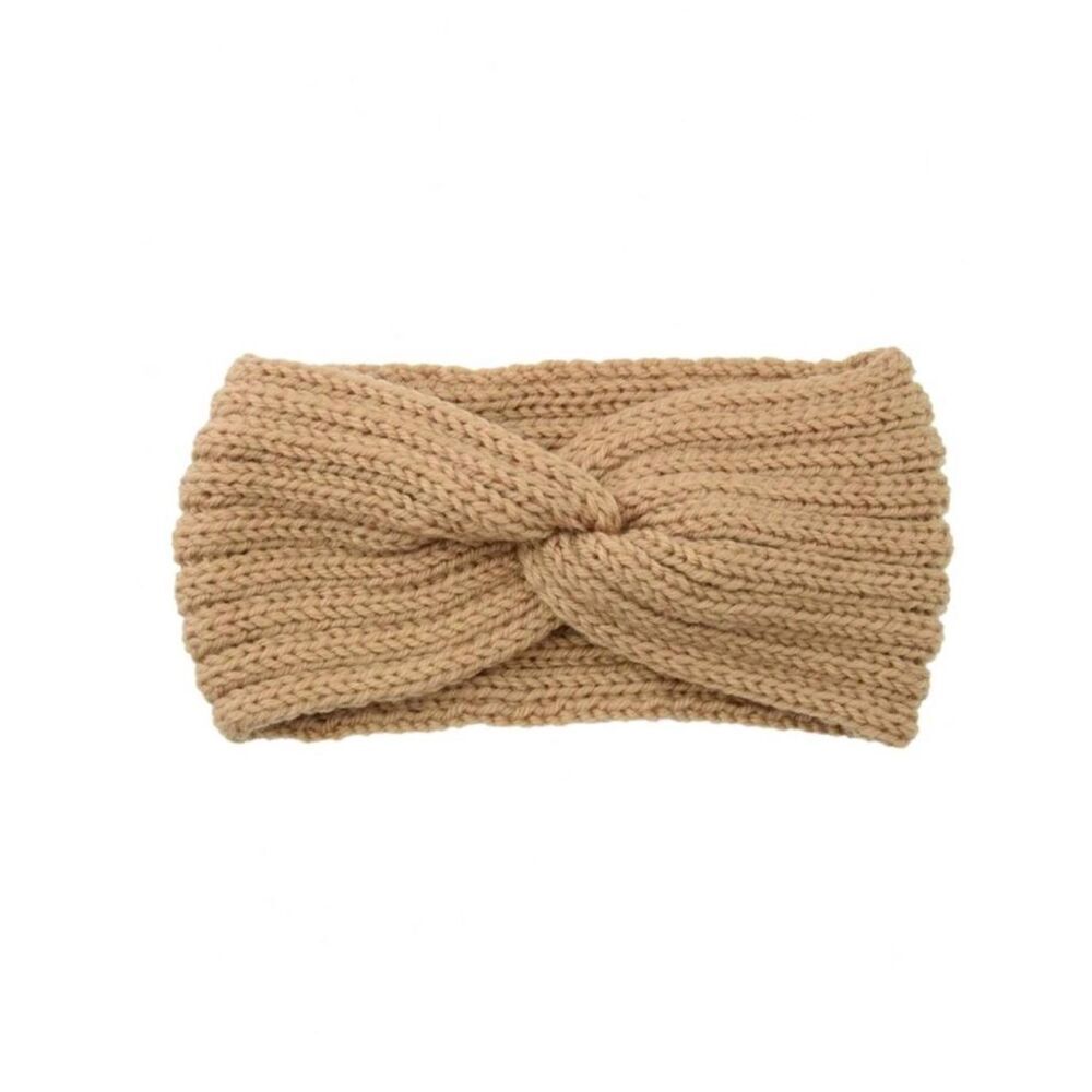 Tan Brown Ladies Criss Cross Winter Headband -Brand New